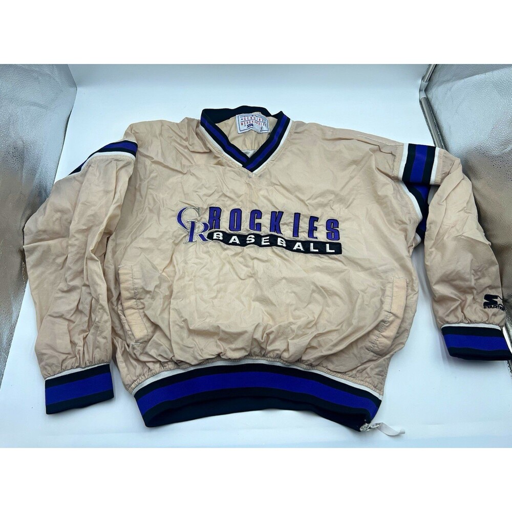 Vintage 90s Colorado Rockies Starter Pullover Jacket Men's L/Unisex MLB Baseball